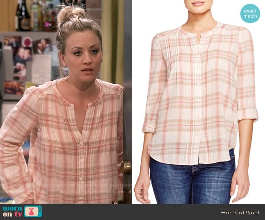 Joie Thulite Plaid Pintuck Shirt worn by Penny Hofstadter (Kaley Cuoco) on The Big Bang Theory