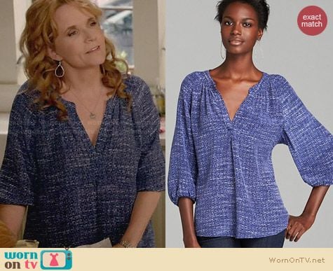 Joie Addie Blouse in Neptune worn by Lea Thompson on Switched at Birth