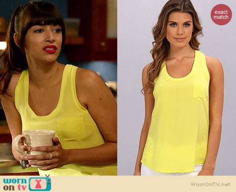 Joie Alicia Tank in Citrine worn by Hannah Simone on New Girl