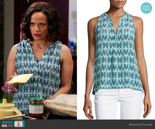 Joie Aruna Top in Haze Blue worn by Zoila Diaz (Judy Reyes) on Devious Maids