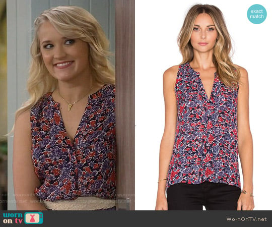 Joie Aruna Top in Dark Navy worn by Gabi Diamond (Emily Osment) on Young and Hungry