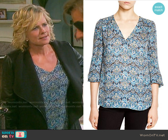 Joie 'Avonmora' Paisley Print Silk Top worn by Kayla Brady (Mary Beth Evans) on Days of our Lives