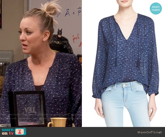 Joie Ayala Smocked Cotton Peasant Top worn by Penny Hofstadter (Kaley Cuoco) on The Big Bang Theory