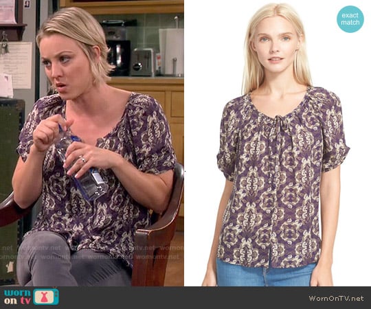 Joie Berkeley Blouse in Regal worn by Penny Hofstadter (Kaley Cuoco) on The Big Bang Theory