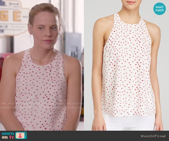 Joie Brighton Heart Print Top worn by Daphne Vasquez (Katie Leclerc) on Switched at Birth