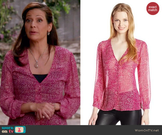 Joie Calvina Blouse worn by Regina Vasquez (Constance Marie) on Switched at Birth