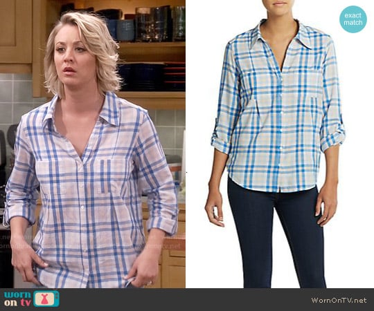 Joie Cartel Plaid Shirt in Oasis worn by Penny Hofstadter (Kaley Cuoco) on The Big Bang Theory