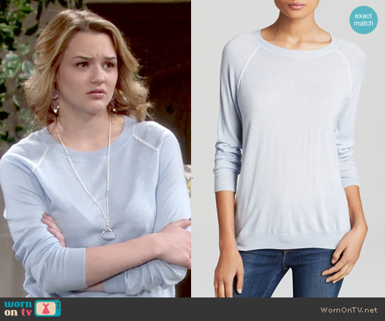 Joie Corey Sweater in Dusty Chambray worn by Summer Newman (Hunter King) on The Young and the Restless