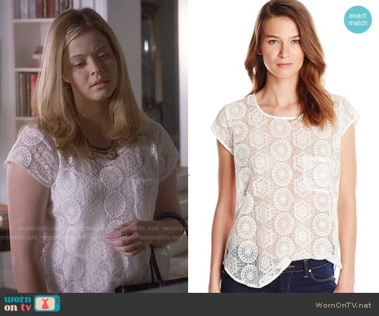 Joie Dalliance Geometric Mesh Blouse worn by Alison DiLaurentis (Sasha Pieterse) on Pretty Little Liars