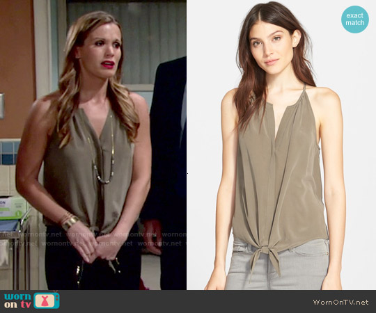 Joie 'Dashiell' Tie Front Silk Top worn by Chelsea Lawson (Melissa Claire Egan) on The Young and the Restless