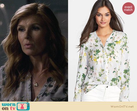 Joie Divitri Blouse in Light Smoke worn by Connie Britton on Nashville