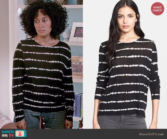 Joie Dorianna Striped Cashmere Top worn by Rainbow Johnson (Tracee Ellis Ross) on Black-ish