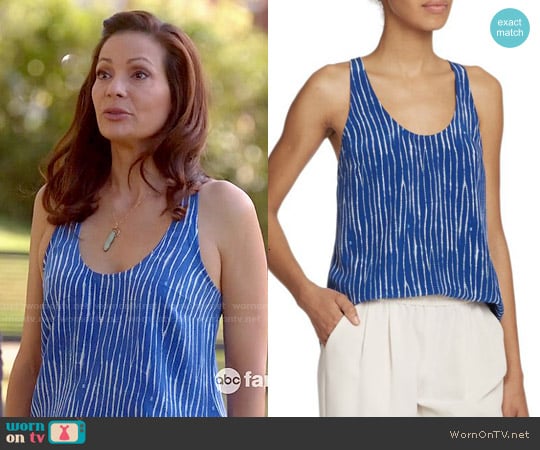 Joie Drew Tank in Deep Indigo worn by Regina Vasquez (Constance Marie) on Switched at Birth