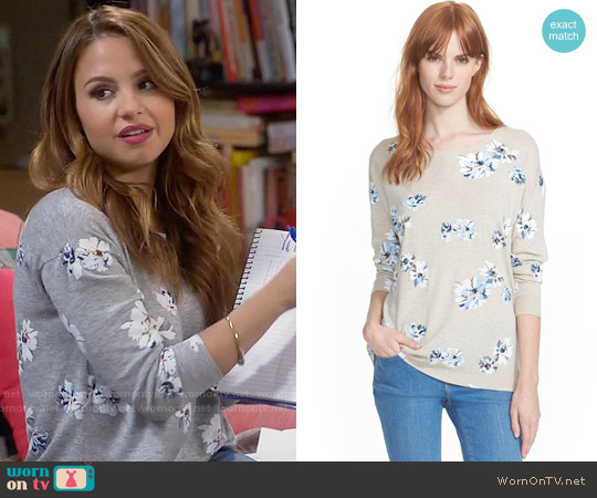 Joie Eloisa Floral Sweater worn by Sofia Rodriguez (Aimee Carrero) on Young and Hungry