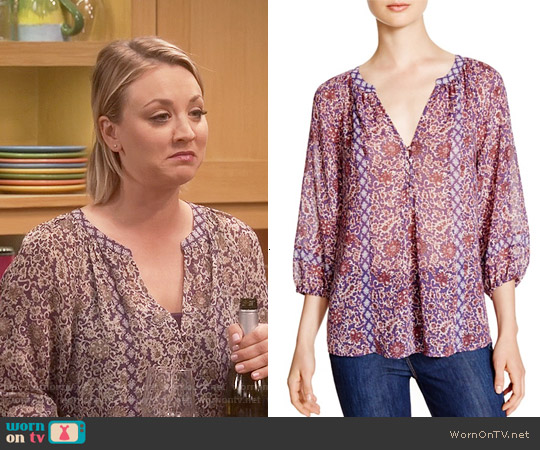 Joie Gloria Paisley Print Blouse worn by Penny Hofstadter (Kaley Cuoco) on The Big Bang Theory