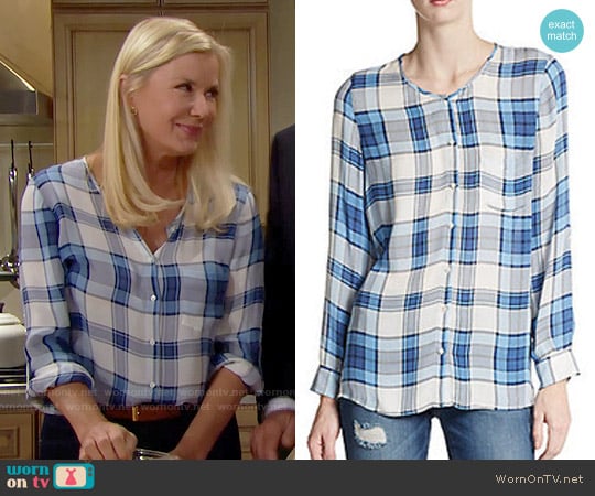 Joie Kariana Blouse worn by Brooke Logan (Katherine Kelly Lang) on The Bold and the Beautiful