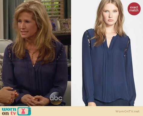 Joie Keyanna Blouse worn by Nancy Travis on Last Man Standing