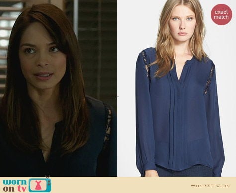 Joie Keyanna Silk Blouse worn by Kristen Kreuk on BATB