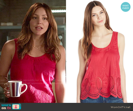 Joie Lille Top in Watermelon worn by Paige Dineen (Katharine McPhee) on Scorpion