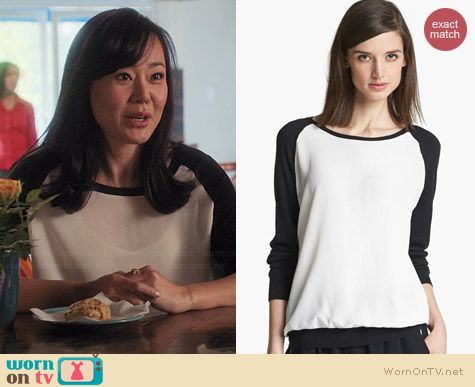 Joie Malena B Mixed Media Sweater worn by Yunjin Kim on Mistresses