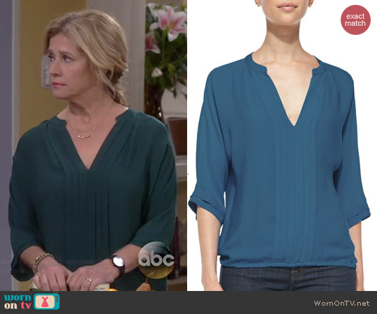 Joie Marru Blouse in Petrol worn by Nancy Travis on Last Man Standing