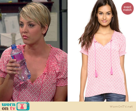 Joie Masha Top in Candy Red worn by Kaley Cuoco on The Big Bang Theory