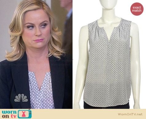 Joie Melisana Cherry Blossom Blouse worn by Amy Poehler on Parks & Rec