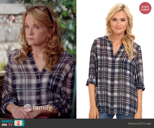 Joie Nura Plaid Blouse worn by Lea Thompson on Switched at Birth