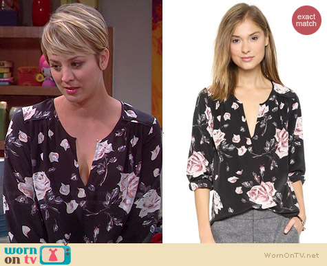 Joie Odelette Blouse worn by Kaley Cuoco on The Big Bang Theory