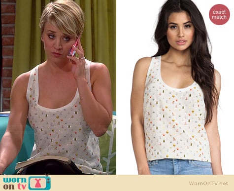 Joie Rain Blouse in New Moon worn by Kaley Cuoco on The Big Bang Theory