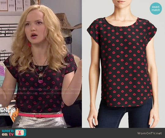 Joie Rancher Lips Print Top worn by Liv Rooney (Dove Cameron) on Liv and Maddie