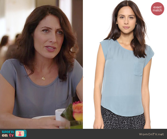 Joie Rancher Blouse in Robins Egg worn by Lisa Edelstein on GG2D