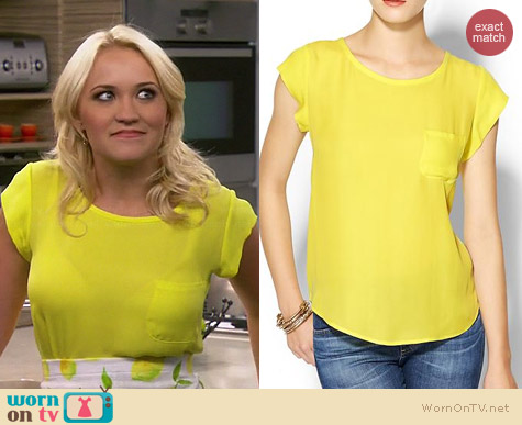 Joie Rancher top in Citrine worn by Emily Osment on Young & Hungry