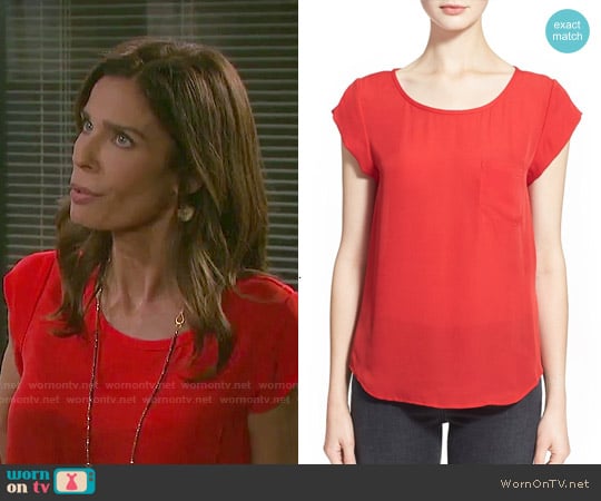 Joie Rancher Top in Deep Ceris worn by Hope Williams (Kristian Alfonso) on Days of our Lives