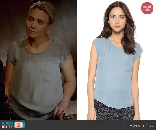 Joie Rancher Top in Robins Egg worn by Leah Pipes on The Originals