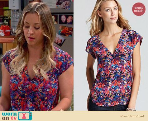 Joie Rubina Floral Top worn by Kaley Cuoco on The Big Bang Theory