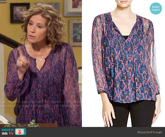 Joie Suzetta Top in Freesia worn by Vanessa Baxter (Nancy Travis) on Last Man Standing