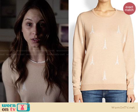 Joie Valera Eiffel Tower Sweater worn by Troian Bellisario on PLL