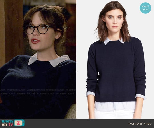 Joie Zhen A Wool & Cashmere Sweater worn by Jessica Day (Zooey Deschanel) on New Girl