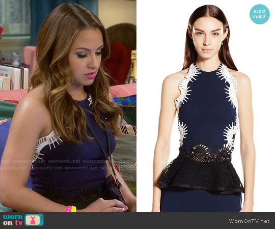 Jonathan Simkhai Tower Mesh Halter Top worn by Sofia Rodriguez (Aimee Carrero) on Young and Hungry