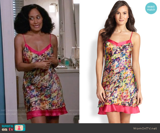 Josie Ari Printed Satin Chemise worn by Rainbow Johnson (Tracee Ellis Ross) on Black-ish