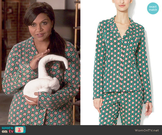 Josie Madame Foulard Pajamas worn by Mindy Lahiri (Mindy Kaling) on The Mindy Project