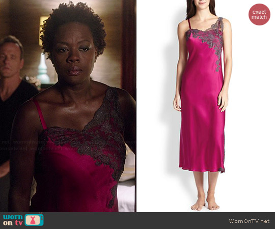 Josie Natori Lolita Lace Trimmed Gown worn by Viola Davis on HTGAWM