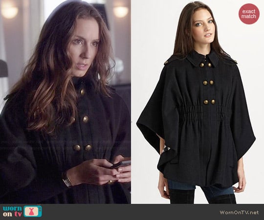 Juicy Couture Camper Cape worn by Spencer Hastings (Troian Bellisario) on Pretty Little Liars