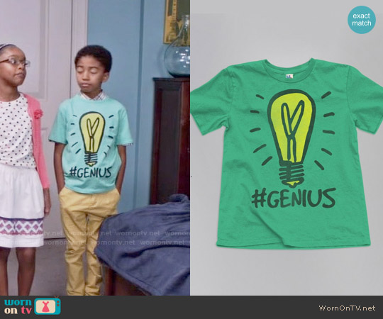 Junk Food Clothing Monopoly #Genius Tee worn by Jack Johnson (Miles Brown) on Black-ish