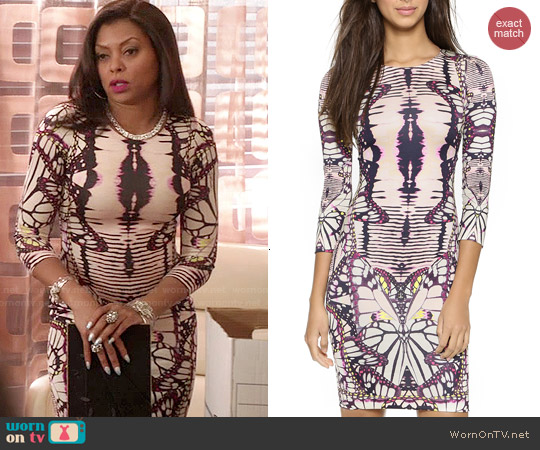 Just Cavalli Plum Butterfly Print Dress worn by Cookie Lyon (Taraji P. Henson) on Empire