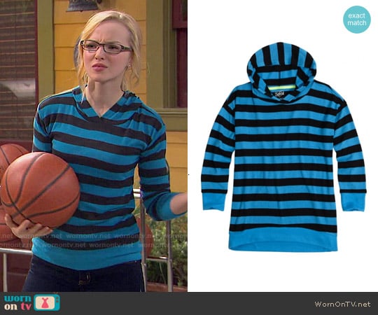 Justice Super Soft Striped Hooded Sweatshirt worn by Maddie Rooney (Dove Cameron) on Liv and Maddie