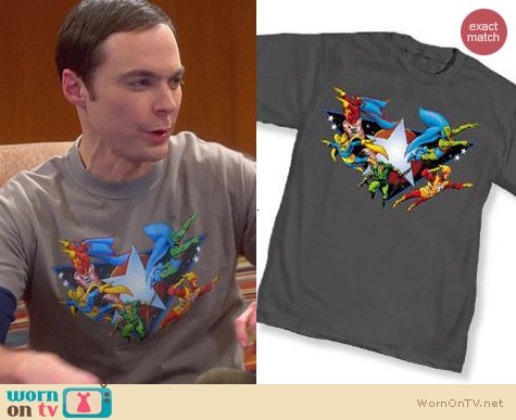 Justice League Tshirt worn by Jim Parsons on The Big Bang Theory