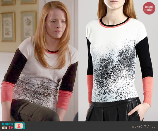 Karen Millen Pixel Print Sweater worn by Daphne Vasquez (Katie Leclerc) on Switched at Birth