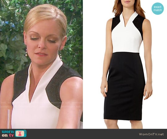 Karen Millen Broderie Inset Sheath Dress worn by Belle Brady (Martha Madison) on Days of our Lives